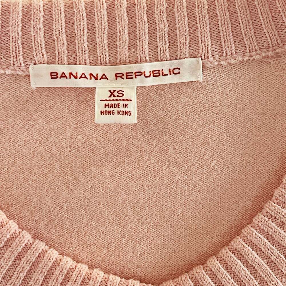 Banana Republic Women's Pink Merino Wool Blend Crewneck Cardigan - Picture 5 of 8